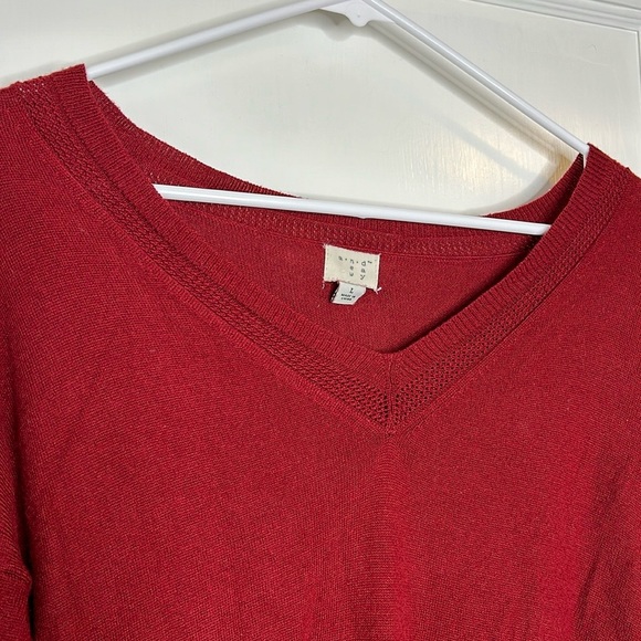 A New Day Red V-Neck Sweater - Picture 2 of 9